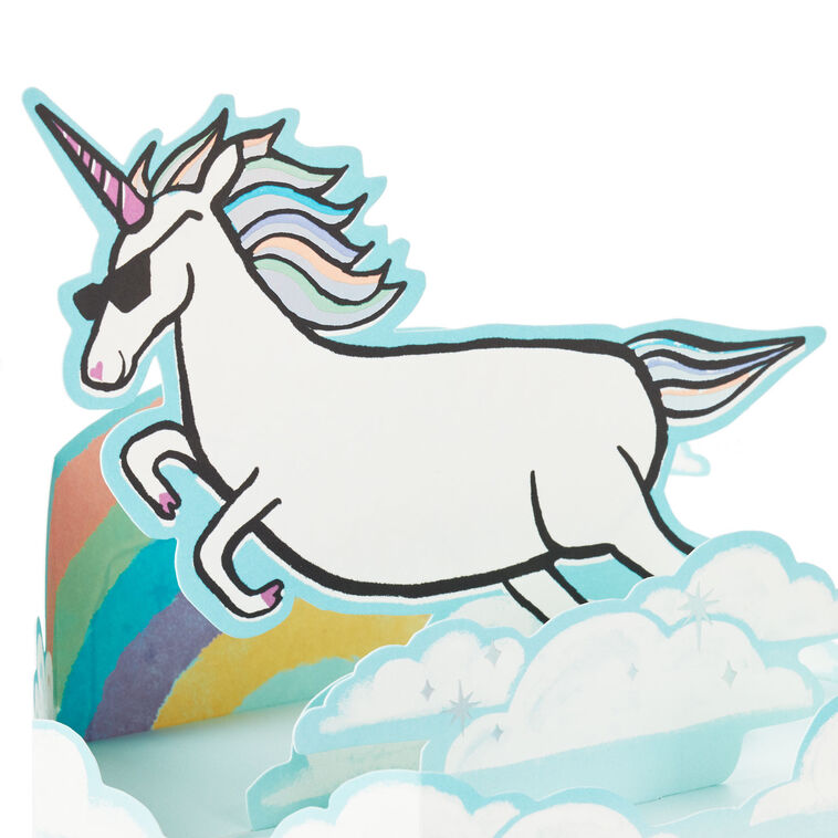 Hallmark Even Unicorns Believe In You Funny Pop-Up Card
