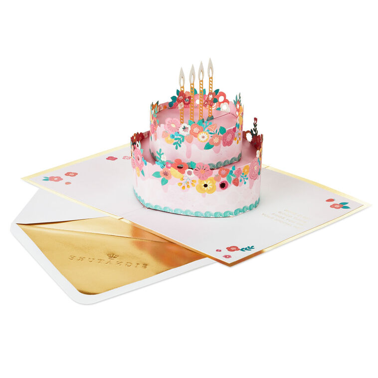 Hallmark Every Good Thing Floral Cake 3D Pop-Up Birthday Card