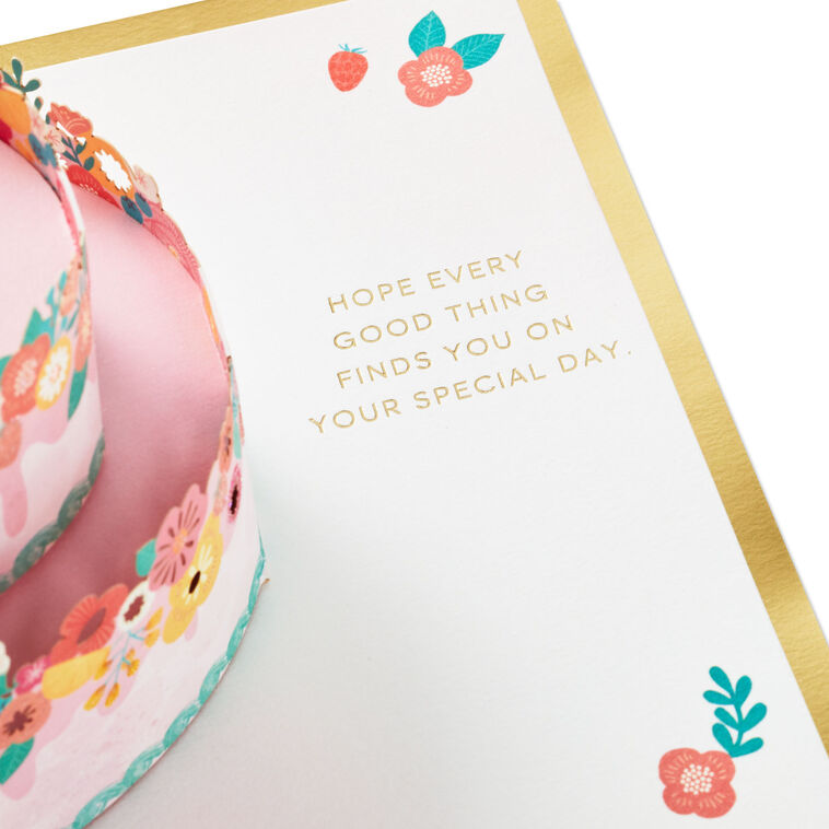 Hallmark Every Good Thing Floral Cake 3D Pop-Up Birthday Card
