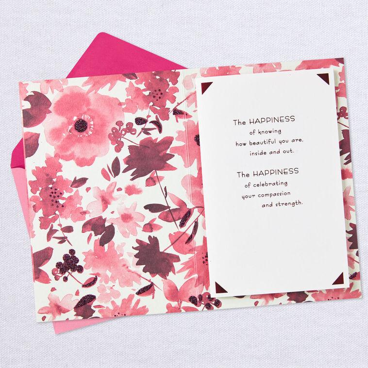 Hallmark Every Kind Of Happiness Pink Flowers Birthday Card
