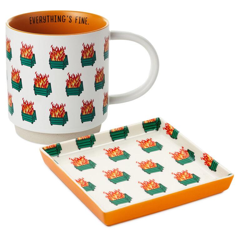 hallmark Everything's Fine Dumpster Fire Shoebox Gift Set