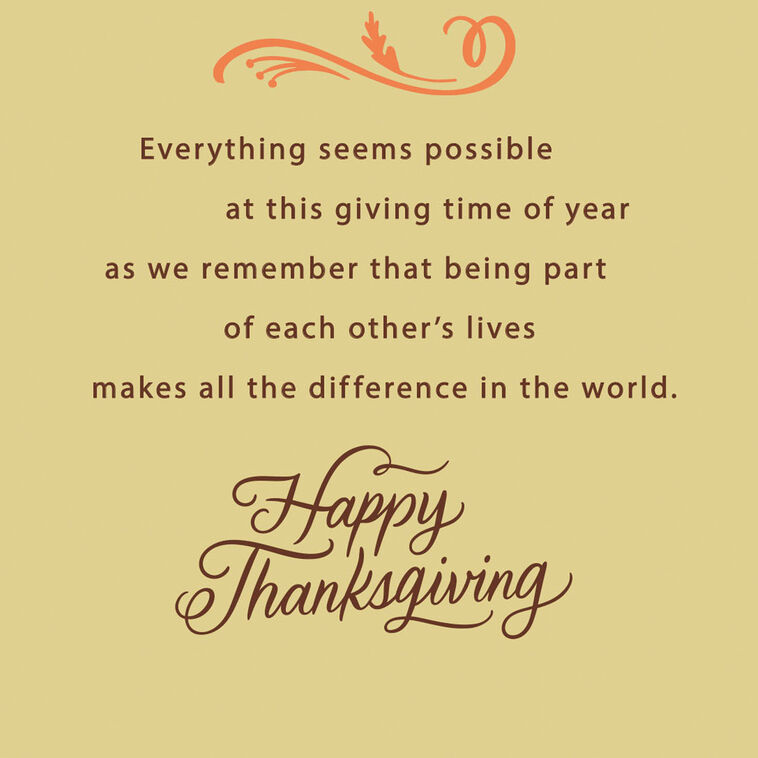 Hallmark Everything Seems Possible Thanksgiving Card