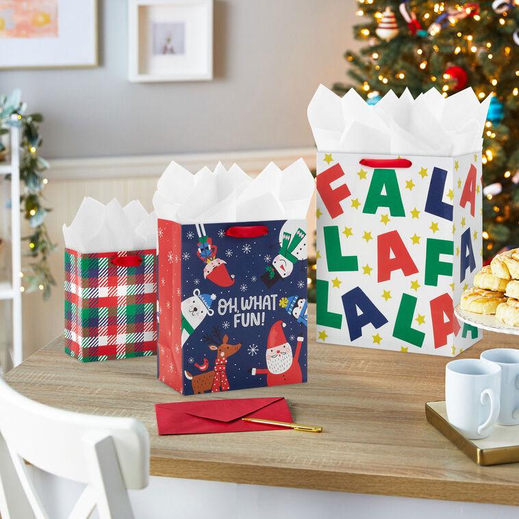 Hallmark Fa La La Fun 8-Pack Assorted Gift Bag Bundle