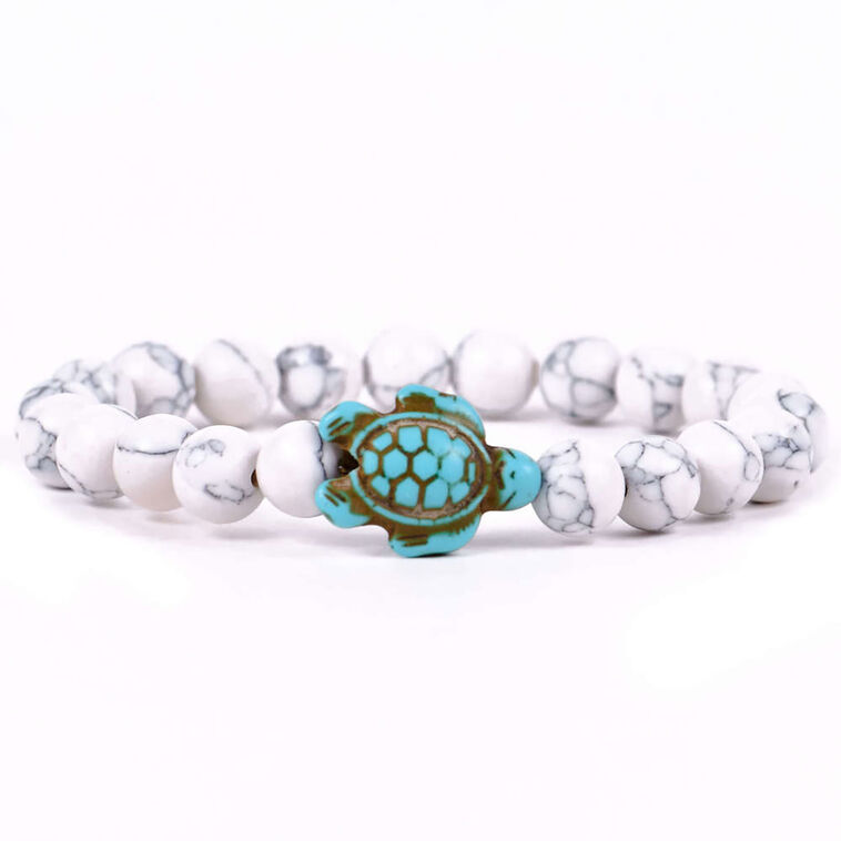 hallmark Fahlo White Howlite Conservancy Edition Sea Turtle Journey Bracelet
