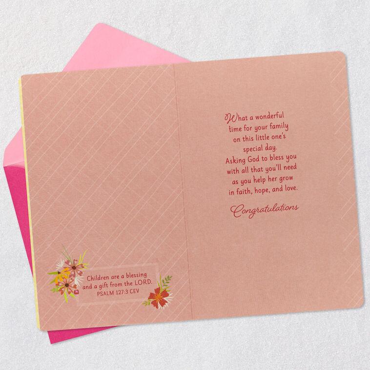 Hallmark Faith Hope And Love Religious Christening Card For Baby Girl