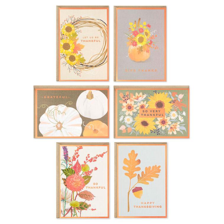 Hallmark Fall Flowers Thanksgiving Cards Assortment Pack Of 36