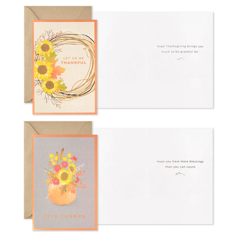 Hallmark Fall Flowers Thanksgiving Cards Assortment Pack Of 36