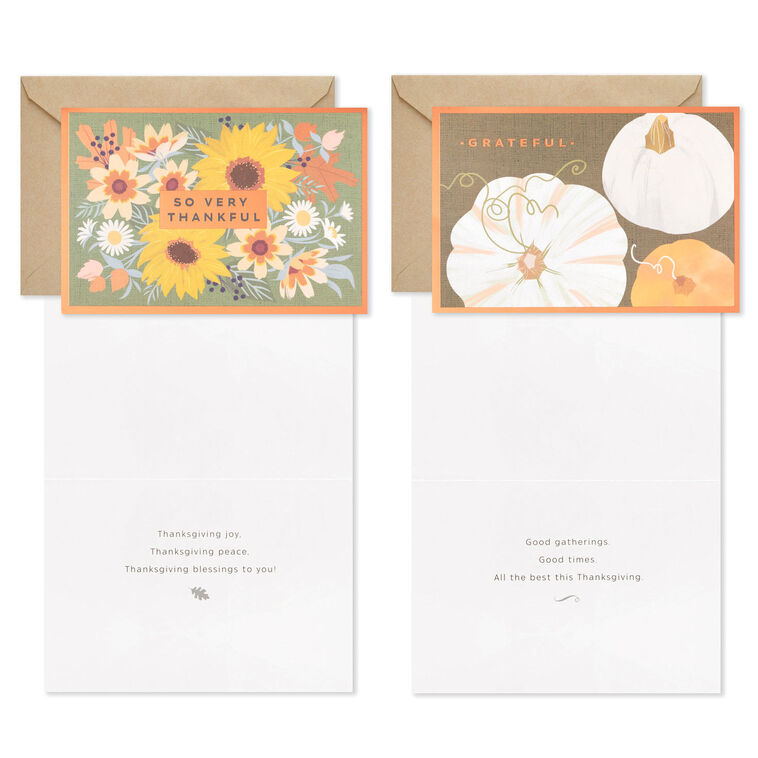 Hallmark Fall Flowers Thanksgiving Cards Assortment Pack Of 36
