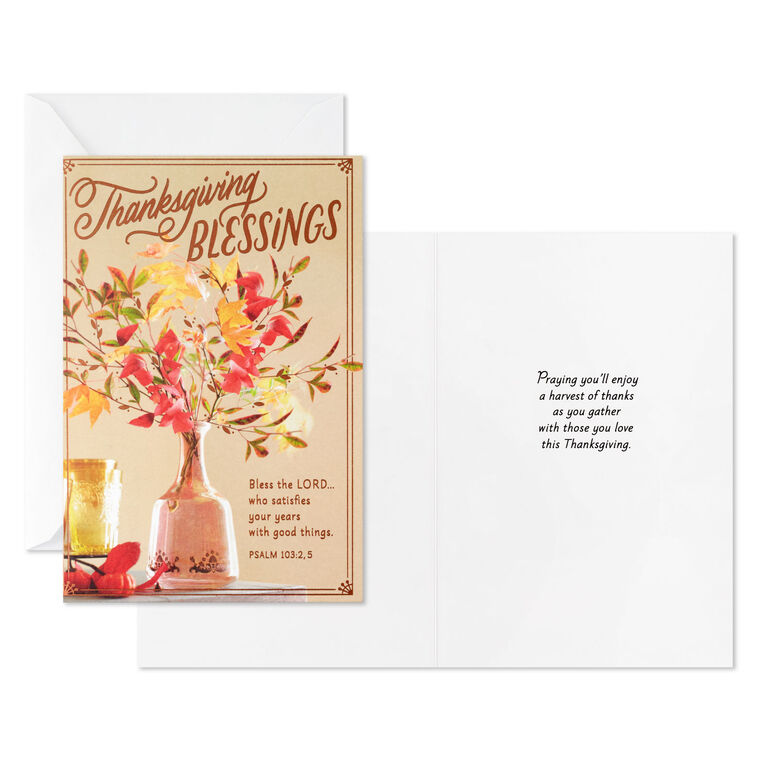 Hallmark Fall Foliage Bouquet Religious Thanksgiving Cards Pack Of 6