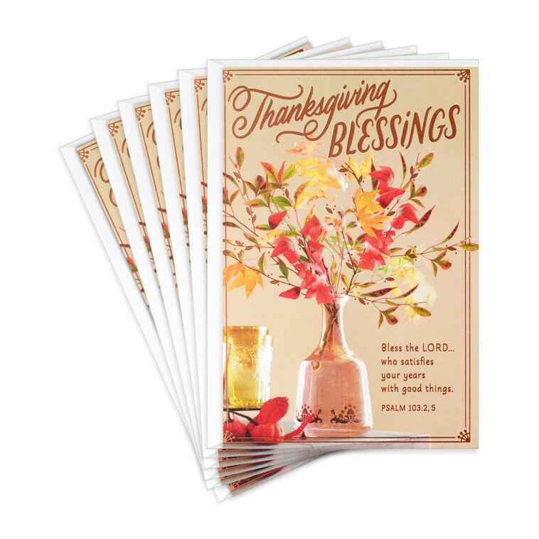 hallmark Fall Foliage Bouquet Religious Thanksgiving Cards Pack of 6