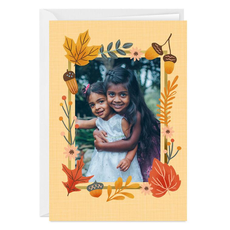 hallmark Fall Leaves Frame Custom Thanksgiving Card