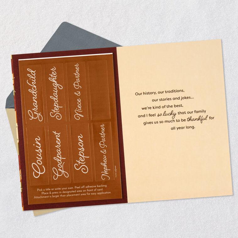 Hallmark Family Is Everything Customizable Thanksgiving Card With Title Stickers