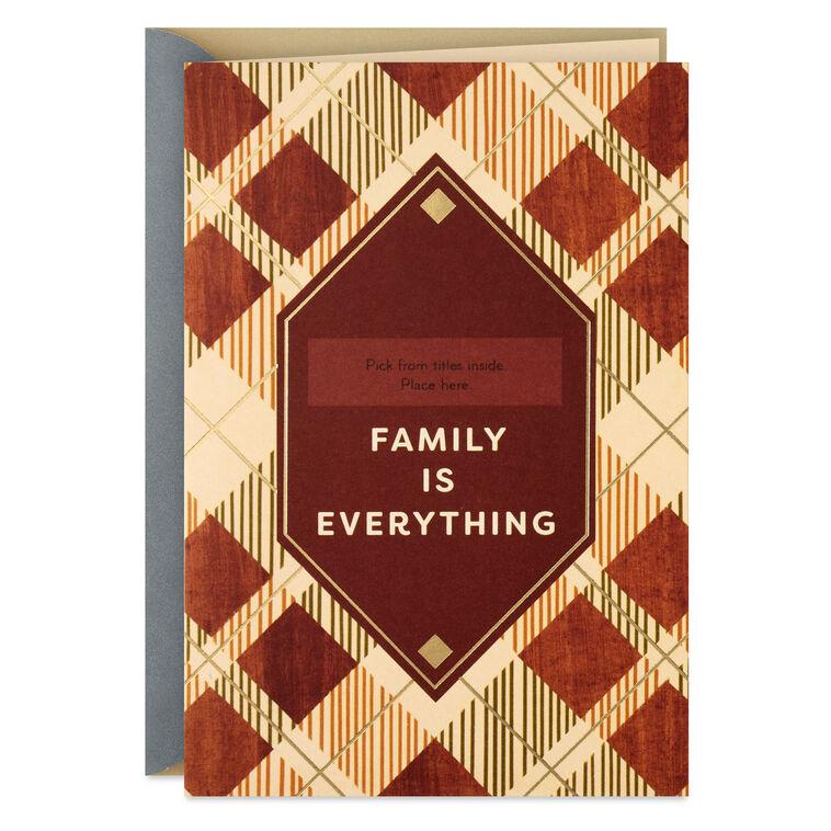 hallmark Family Is Everything Customizable Thanksgiving Card With Title Stickers