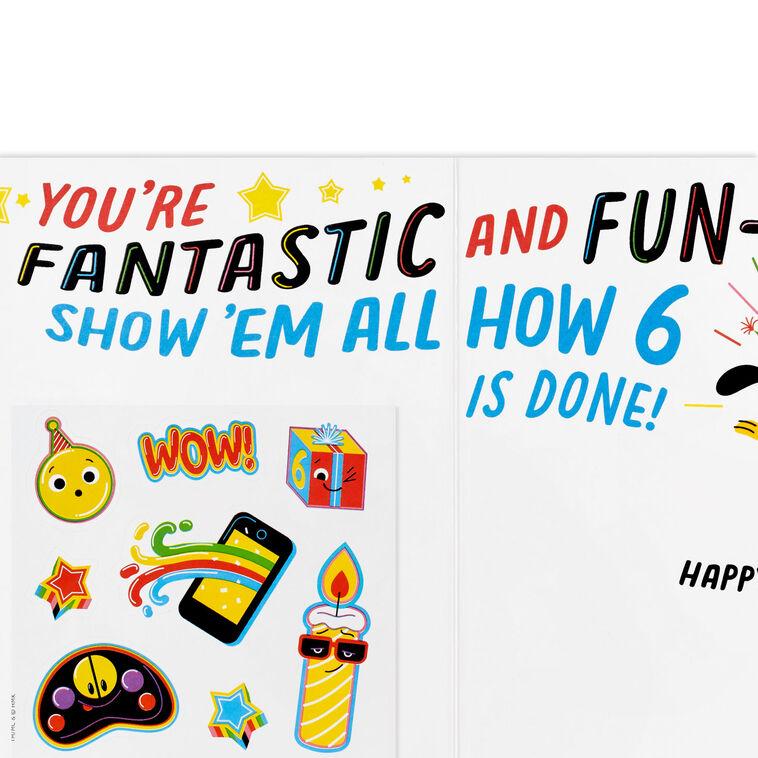 Hallmark Fantastic And Fun 6th Birthday Card With Stickers