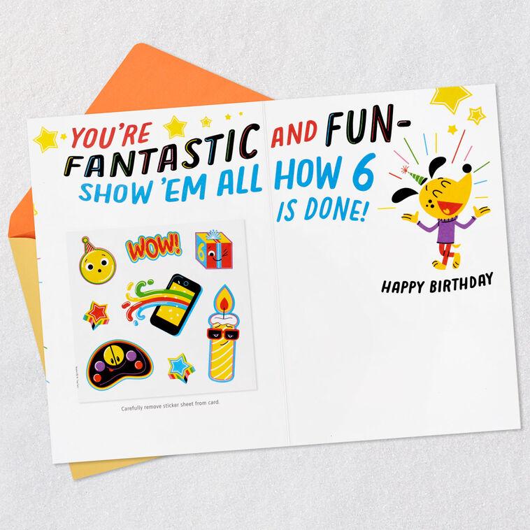 Hallmark Fantastic And Fun 6th Birthday Card With Stickers