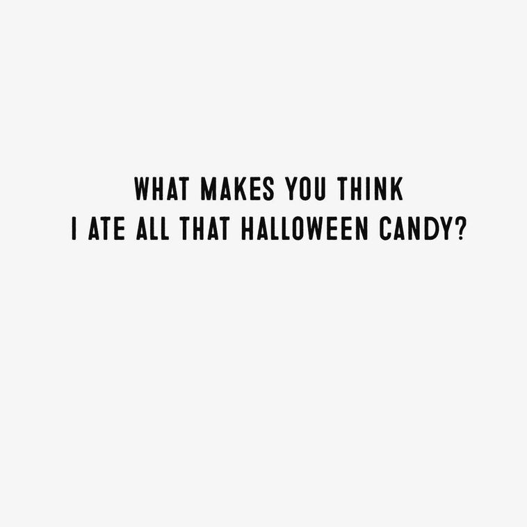 Hallmark Fat Cat And Candy Corn Funny Halloween Card