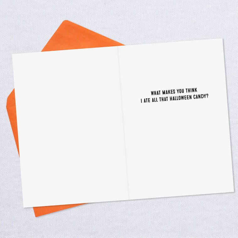 Hallmark Fat Cat And Candy Corn Funny Halloween Card