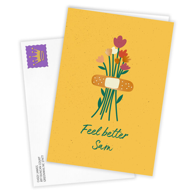 Hallmark Feel Better Flower Bouquet Custom Get Well Card