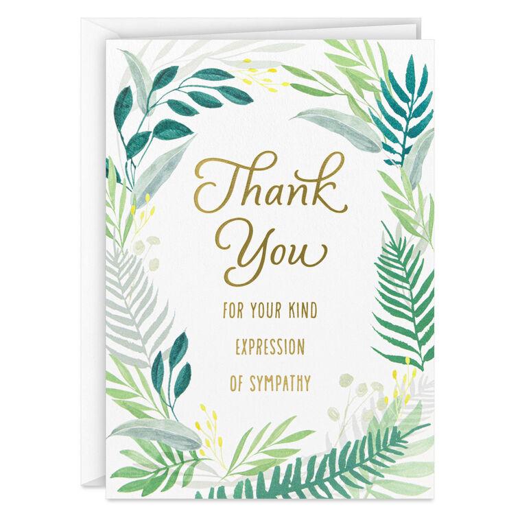 Hallmark Fern Border Sympathy Thank You Notes Pack Of 10