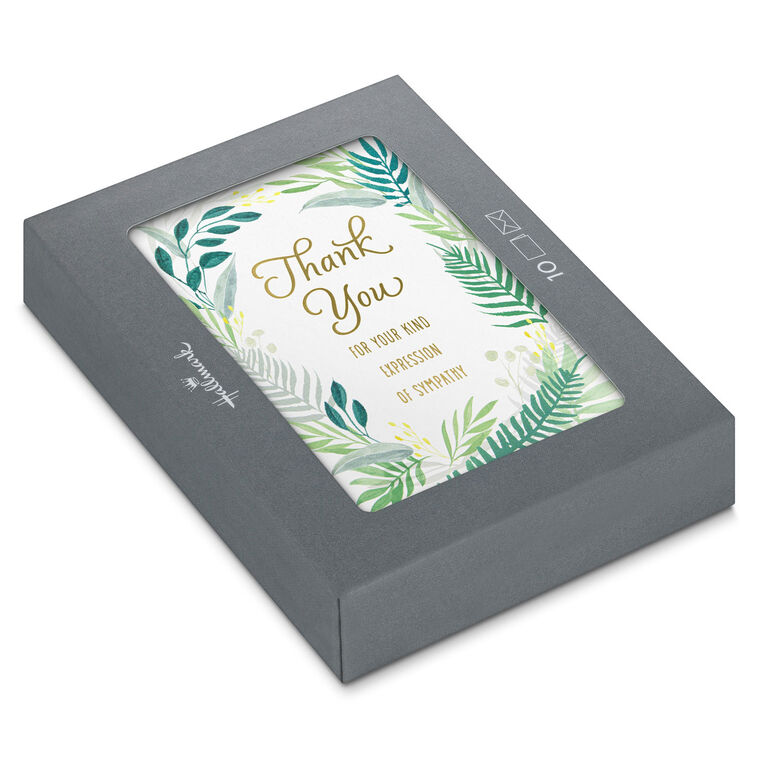 hallmark Fern Border Sympathy Thank You Notes Pack of 10