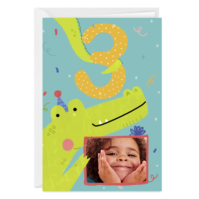 hallmark Festive Crocodile Custom 3rd Birthday Card