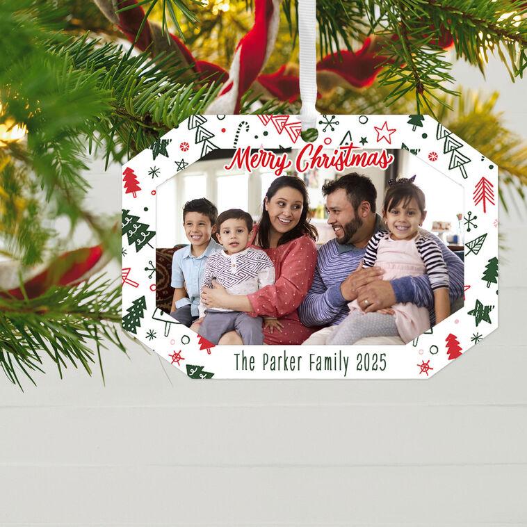 Hallmark Festive Fun Metal Personalized Ornament Custom Photo And Text
