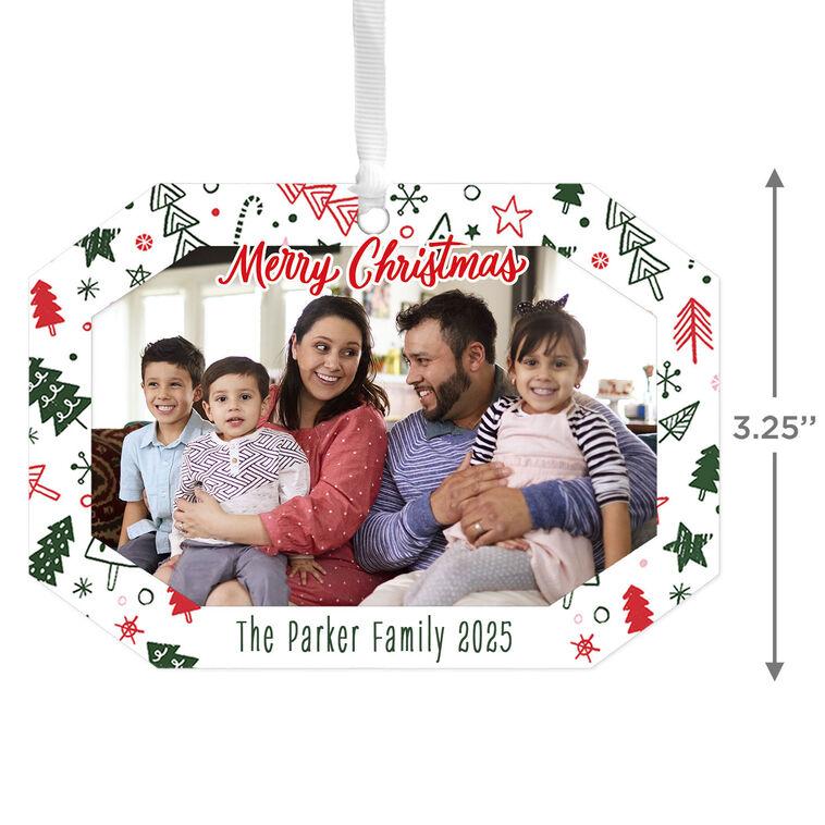 Hallmark Festive Fun Metal Personalized Ornament Custom Photo And Text