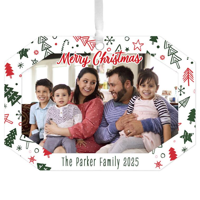 hallmark Festive Fun Metal Personalized Ornament Custom Photo and Text