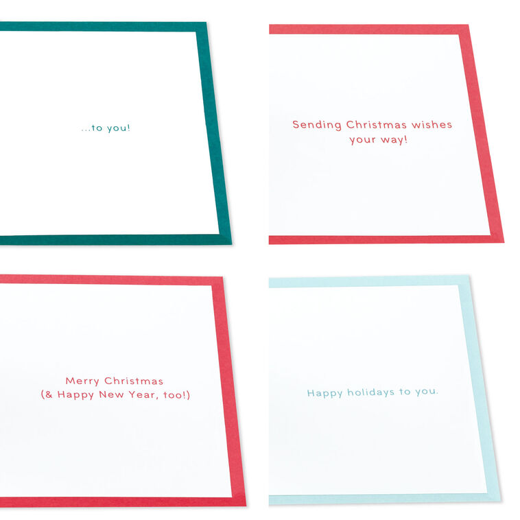 Hallmark Festive Holiday Wishes Assorted 3D Pop-Up Christmas Cards Pack Of 4