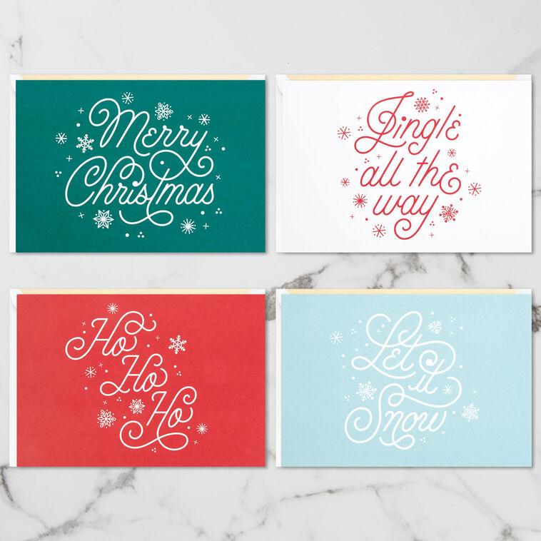 Hallmark Festive Holiday Wishes Assorted 3D Pop-Up Christmas Cards Pack Of 4