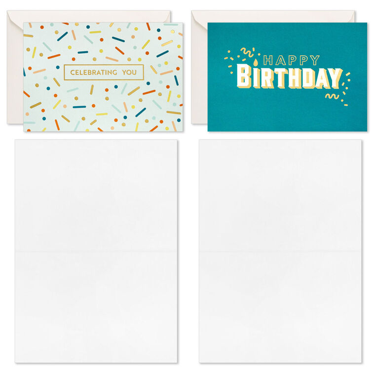 Hallmark Festive Wishes Blank Birthday Cards Pack Of 16