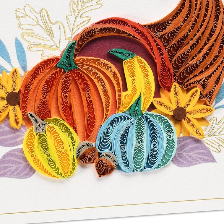 Hallmark Filled With Happy Moments Quilled Paper Handmade Thanksgiving Card