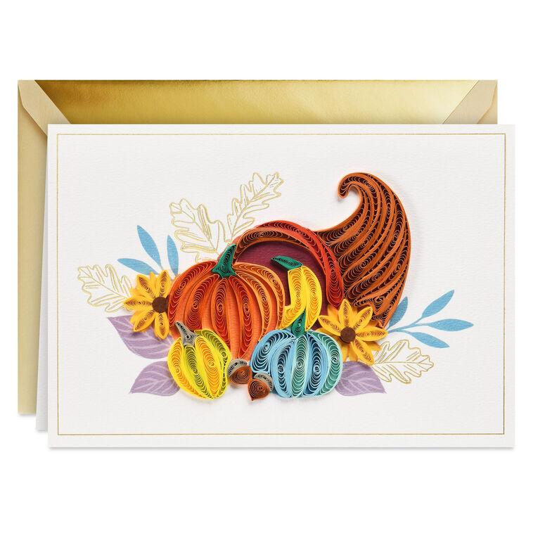 hallmark Filled With Happy Moments Quilled Paper Handmade Thanksgiving Card