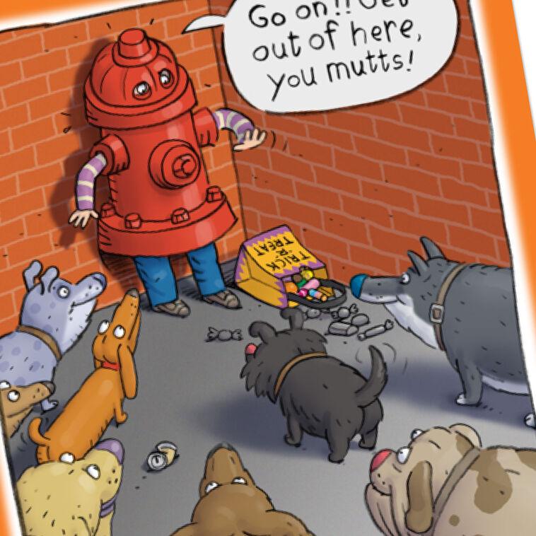 Hallmark Fire Hydrant Costume And Dogs Funny Halloween Card