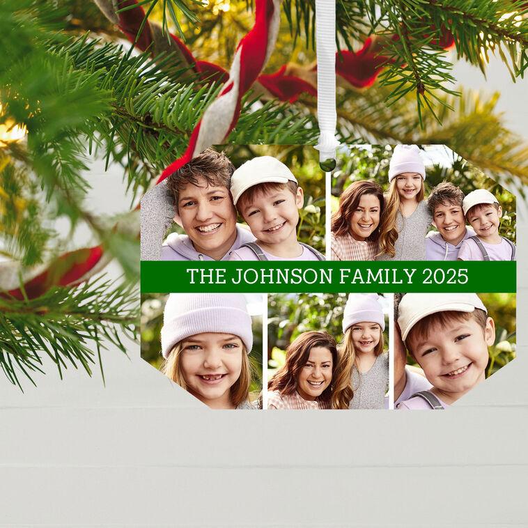 Hallmark Five-Photo Metal Personalized Ornament Custom Photo And Text