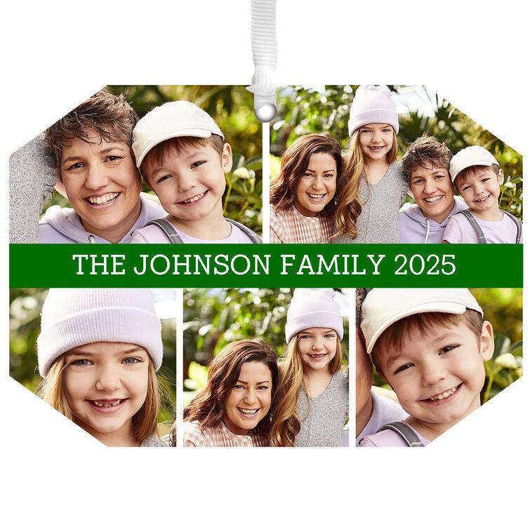 hallmark Five-Photo Metal Personalized Ornament Custom Photo and Text