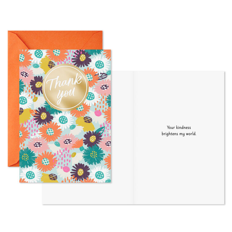 Hallmark Floral And Brushstroke Thank You Cards Pack Of 10
