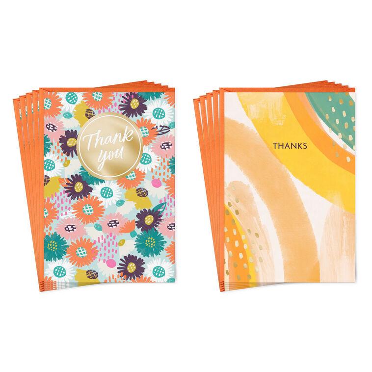 hallmark Floral and Brushstroke Thank You Cards Pack of 10