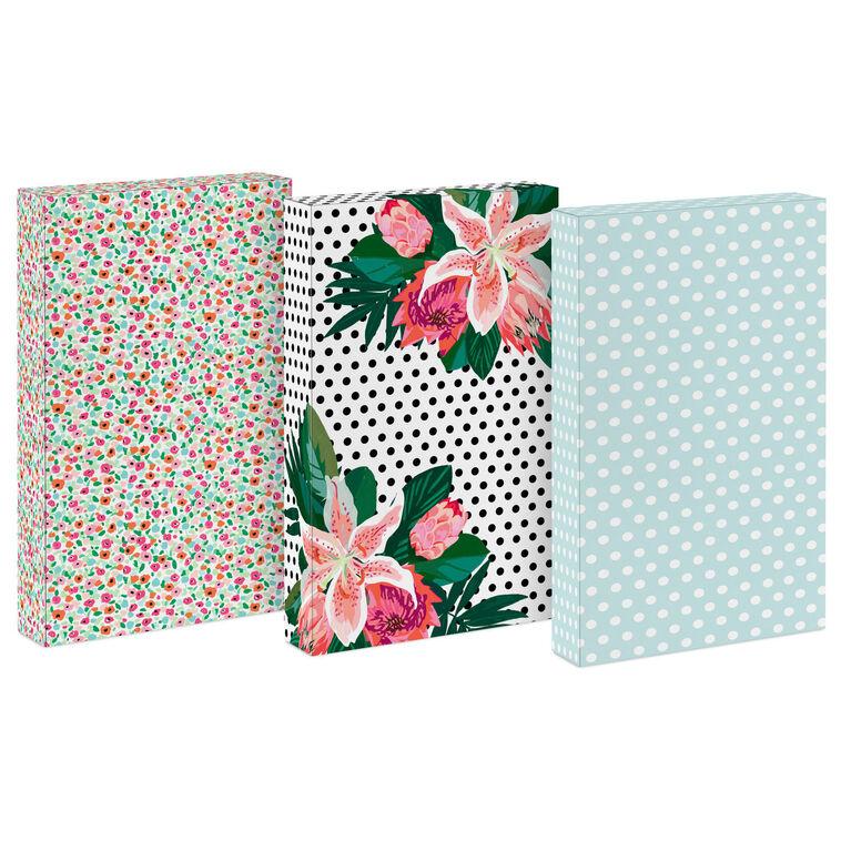 hallmark Floral and Polka Dots 3-Pack Medium Gift Boxes