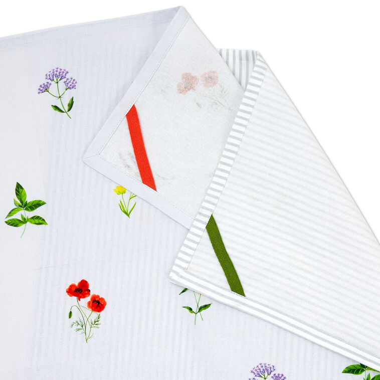 Hallmark Floral And Stripe Scalloped Tea Towels Set Of 2