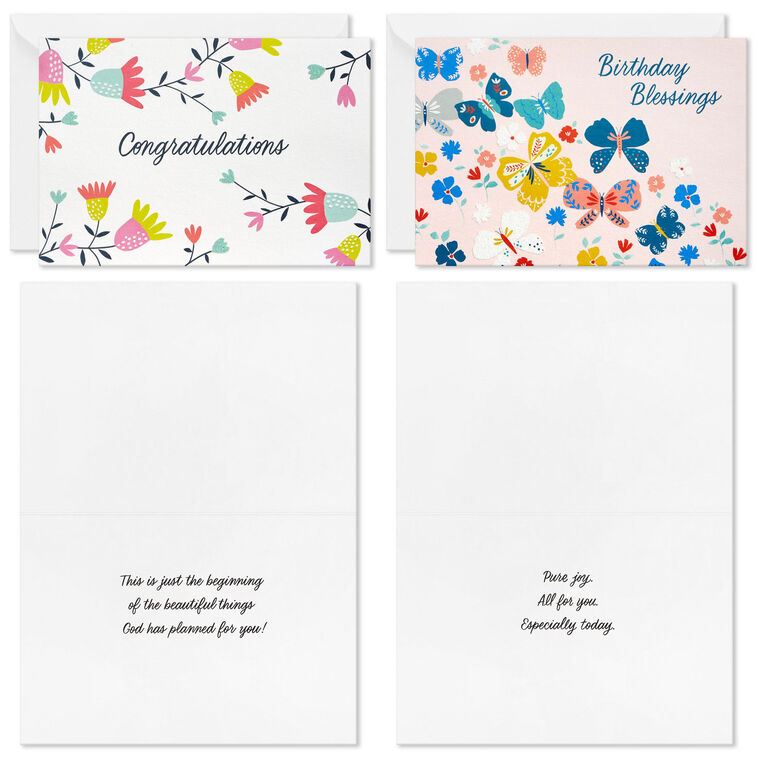 Hallmark Floral Blessings Assorted All-Occasion Cards Pack Of 16