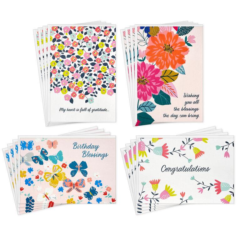 hallmark Floral Blessings Assorted All-Occasion Cards Pack of 16