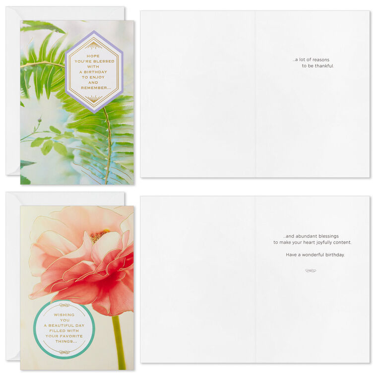 Hallmark Floral Blessings Assorted Birthday Cards Pack Of 16