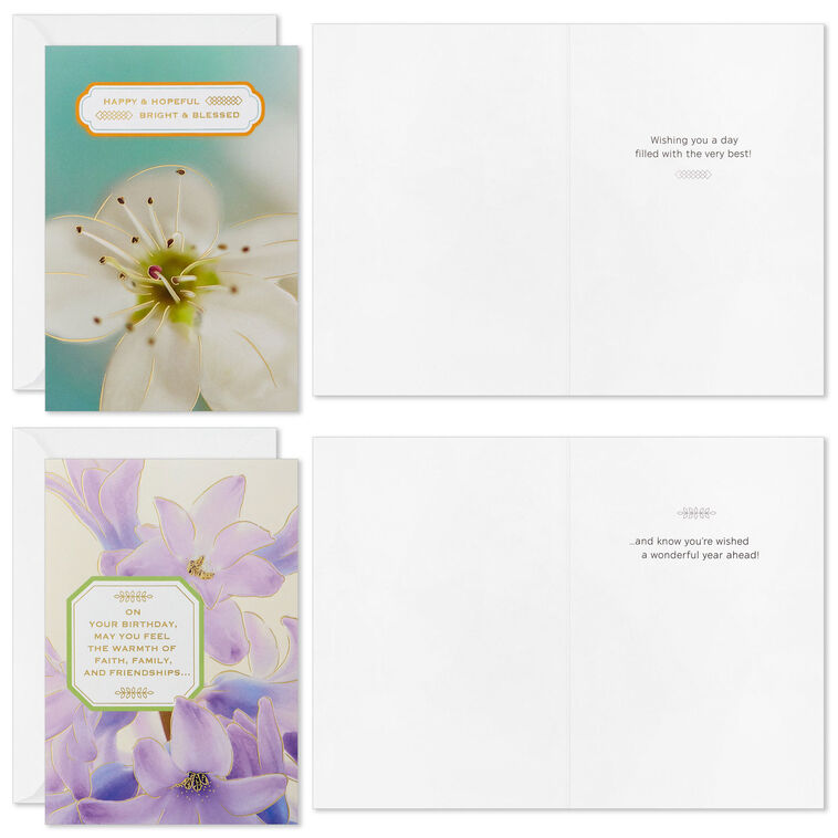 Hallmark Floral Blessings Assorted Birthday Cards Pack Of 16