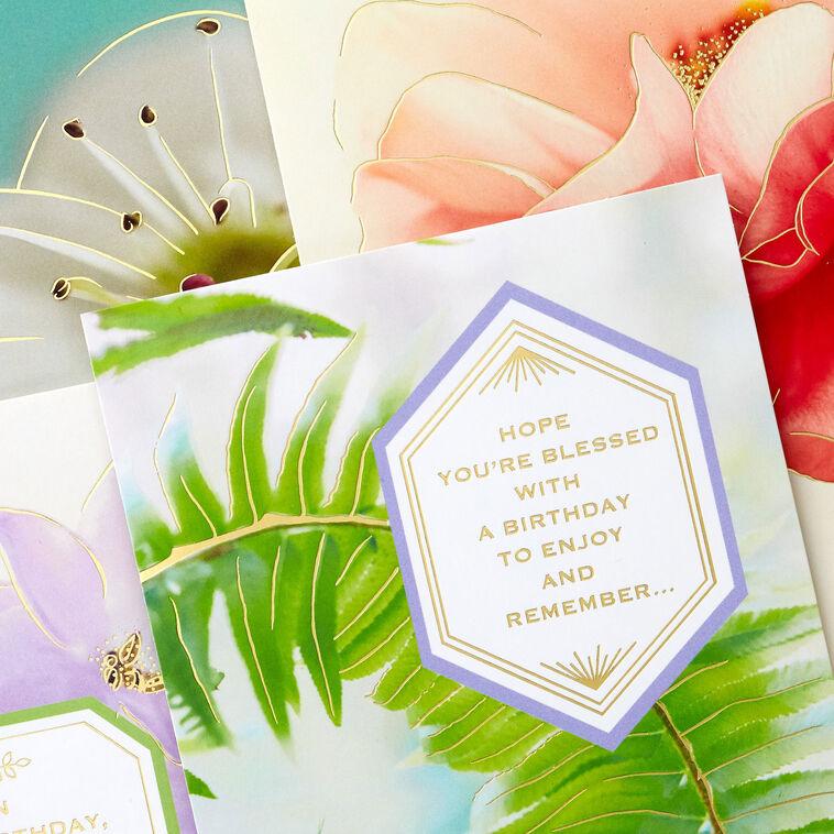 Hallmark Floral Blessings Assorted Birthday Cards Pack Of 16