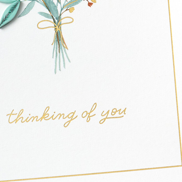 Hallmark Floral Bouquet Blank Quilled Paper Handmade Thinking Of You Card