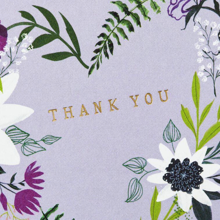 Hallmark Floral Heart Wreath On Lavender Blank Thank You Notes Pack Of 10