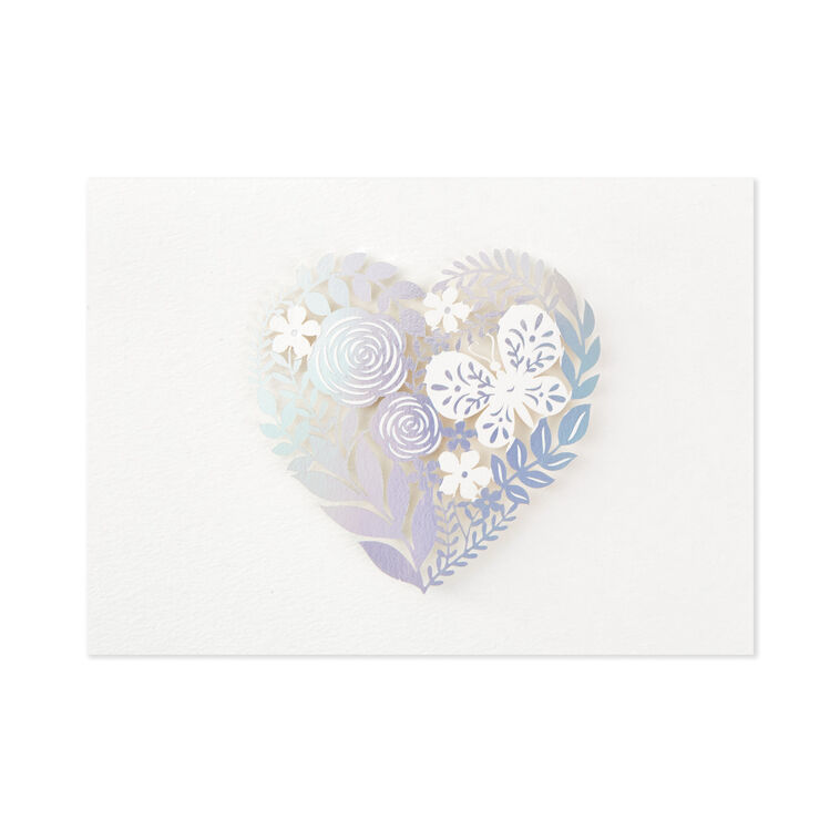 Hallmark Floral Laser Foil Heart Blank Note Cards Box Of 8