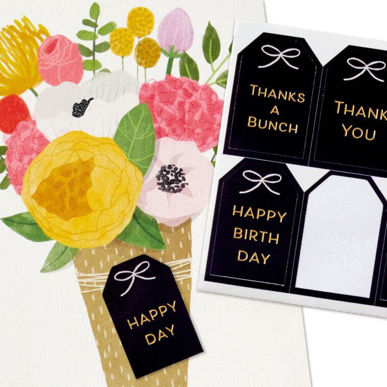 Hallmark Floral Vase Boxed Blank Notes With Customizable Stickers Pack Of 10