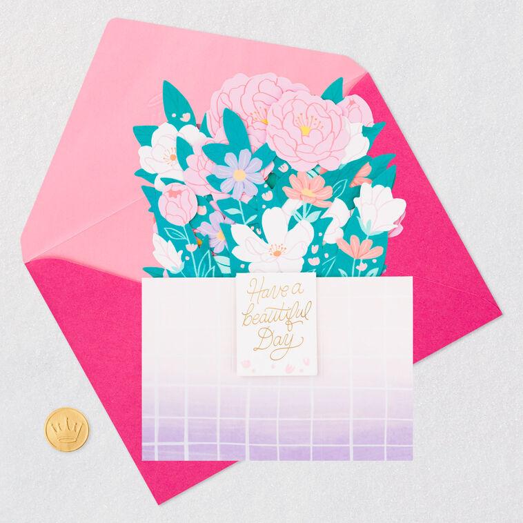Hallmark Flower Bouquet Have A Beautiful Day 3D Pop-Up Card